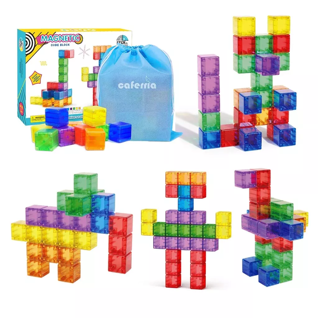1-38-inch-magnetic-blocks-toddler-toys-30pcs-translucent-building-blocks-b 1.38 Inch Magnetic Blocks Toddler Toys, 30Pcs Translucent Building Blocks B