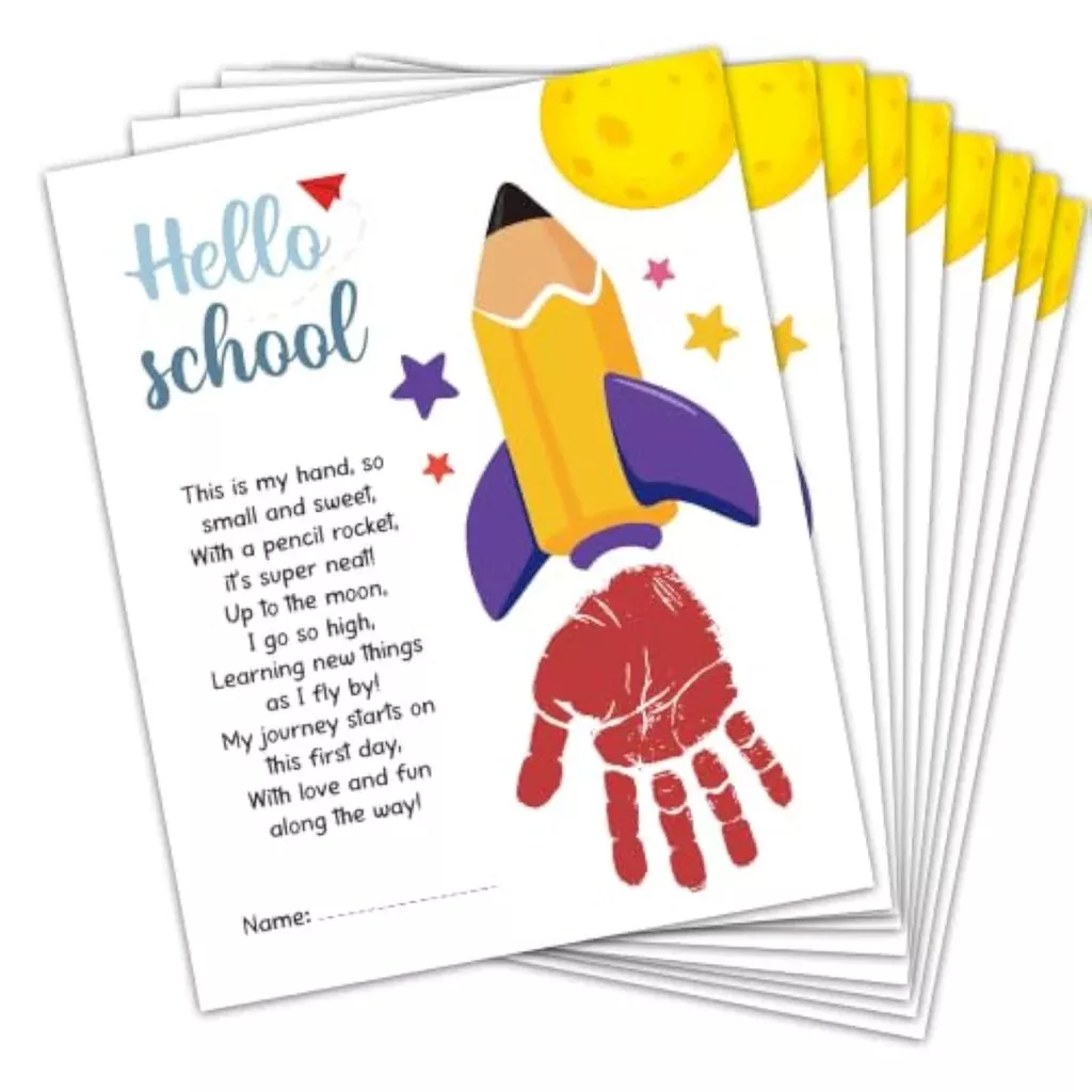 10-first-day-school-handprint-art-kit-diy-handprint-craft-kids 10 First Day of School Handprint Art Kit, DIY Handprint Craft for Kids