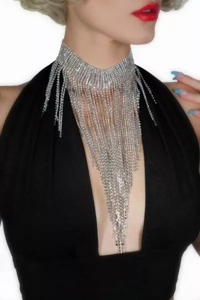 10-line-rhinestone-choker-silver 10 Line Rhinestone Choker - Silver