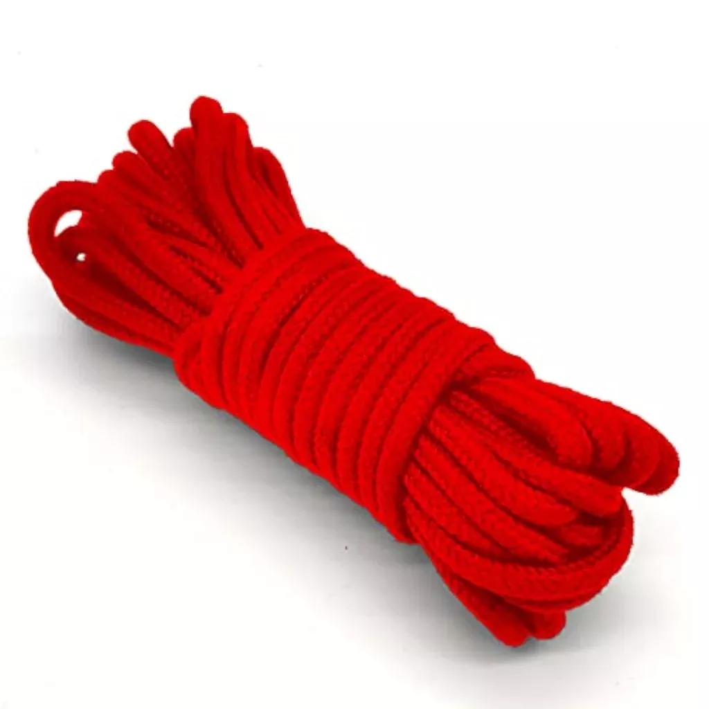 10 Meter Red Soft Cotton Rope for Couples - Bondage Restraints with Solid Braided Twisted Design