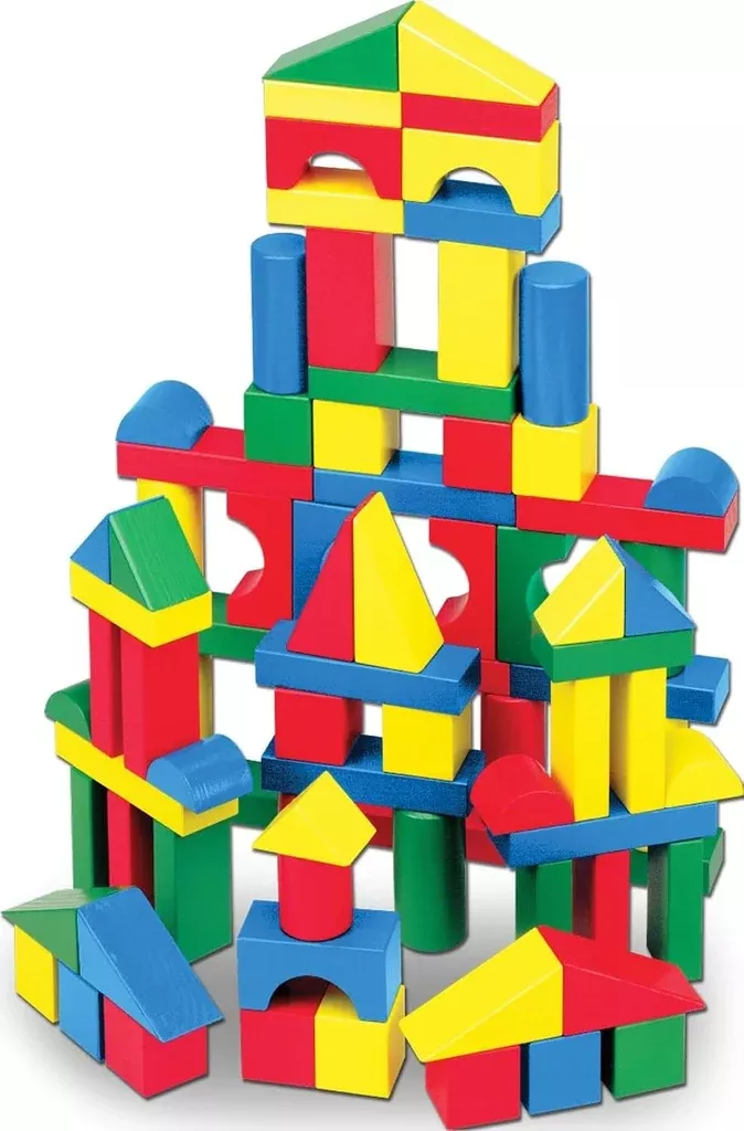 100-Piece Wooden Building Blocks Set for Toddlers Ages 2+