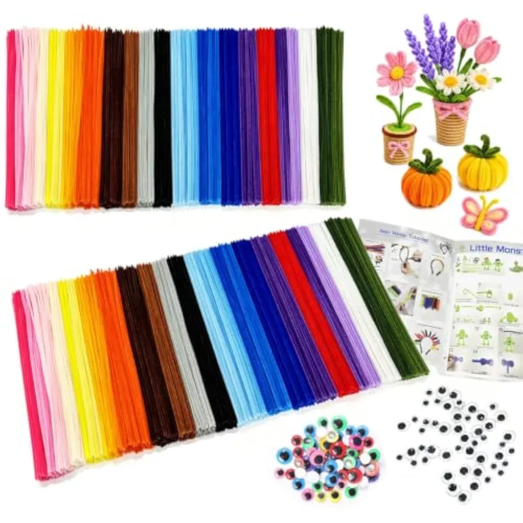 1000-pack-pipe-cleaners-in-20-vibrant-colors-12-inch-chenille-stems-bulk 1000 Pack Pipe Cleaners in 20 Vibrant Colors, 12 Inch Chenille Stems Bulk
