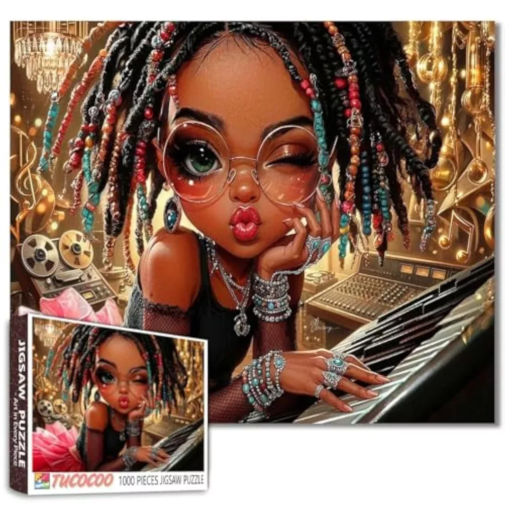 1000-piece-african-american-girl-jigsaw-puzzle-adults-hip-hop-jazz-art 1000 Piece African American Girl Jigsaw Puzzle for Adults, Hip Hop Jazz Art