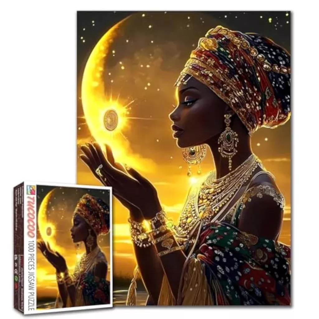 1000-piece-jigsaw-puzzle-african-queen-painting-adults 1000 Piece Jigsaw Puzzle of African Queen Painting for Adults