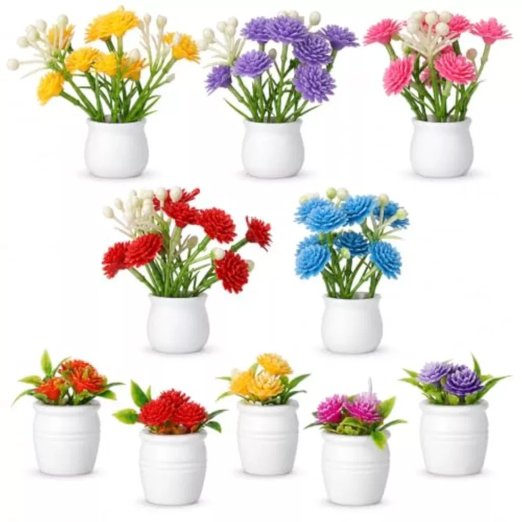 10pcs-miniature-flowers-1-12-scale-mini-artificial-potted-plants-multicolor-plas 10Pcs Miniature Flowers, 1:12 Scale Mini Artificial Potted Plants, Multicolor, Plastic, 30g, 10 PCS