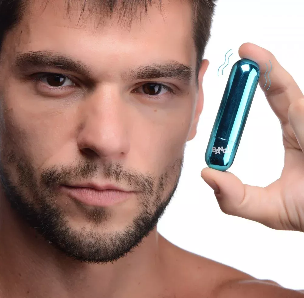 10x-rechargeable-vibrating-metallic-bullet-blue 10X Rechargeable Vibrating Metallic Bullet - Blue
