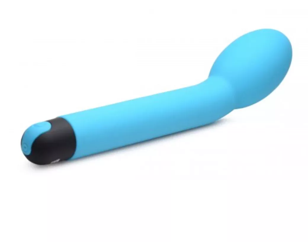 10x-silicone-g-spot-vibrator-blue 10X Silicone G-Spot Vibrator - Blue