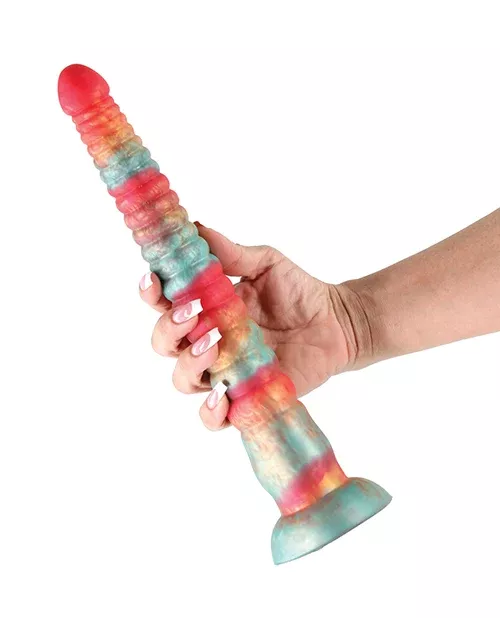 12-inch-long-red-gold-dildo 12 Inch Long Red and Gold Dildo