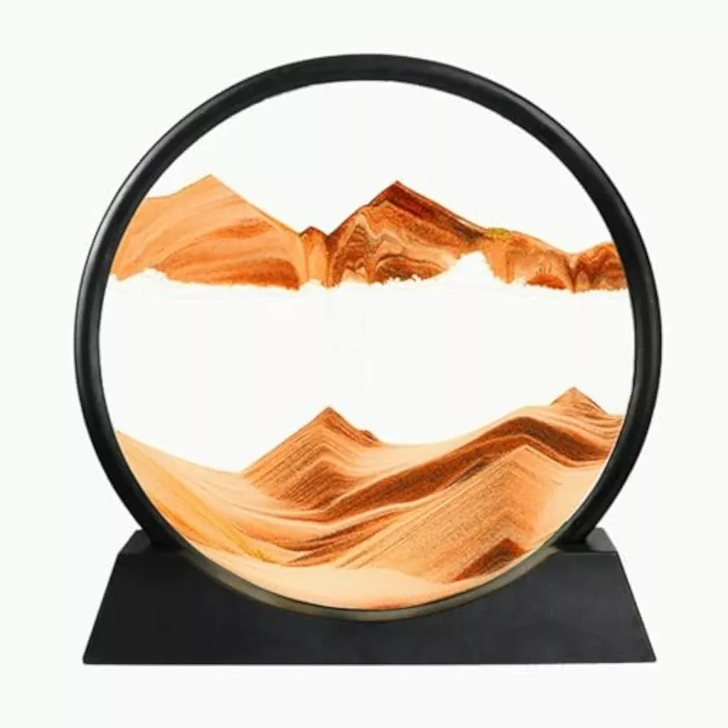 12 Inch Moving Sand Art Picture, 3D Deep Sea Flowing Sand Frame for Desk Decor