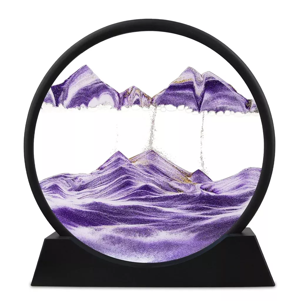 12-inch-purple-moving-sand-art-picture-3d-flowing-sand-desk-table-decor 12 Inch Purple Moving Sand Art Picture, 3D Flowing Sand Desk & Table Decor