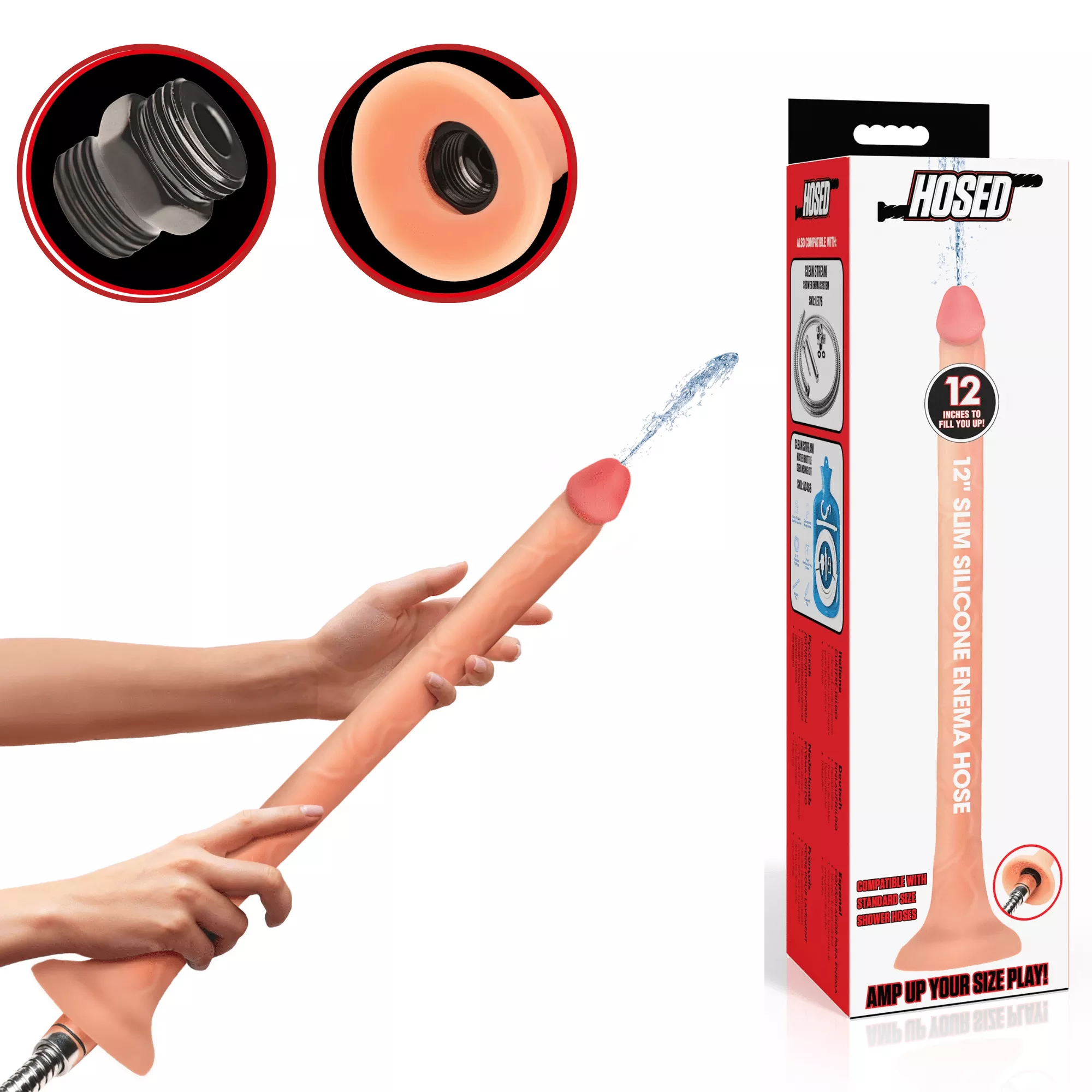 12-inch-realistic-look-slim-extra-long-dong-anal-preparation-silicone-enema-hose 12-inch Realistic Look Slim Extra-long Dong Anal Preparation Silicone Enema Hose