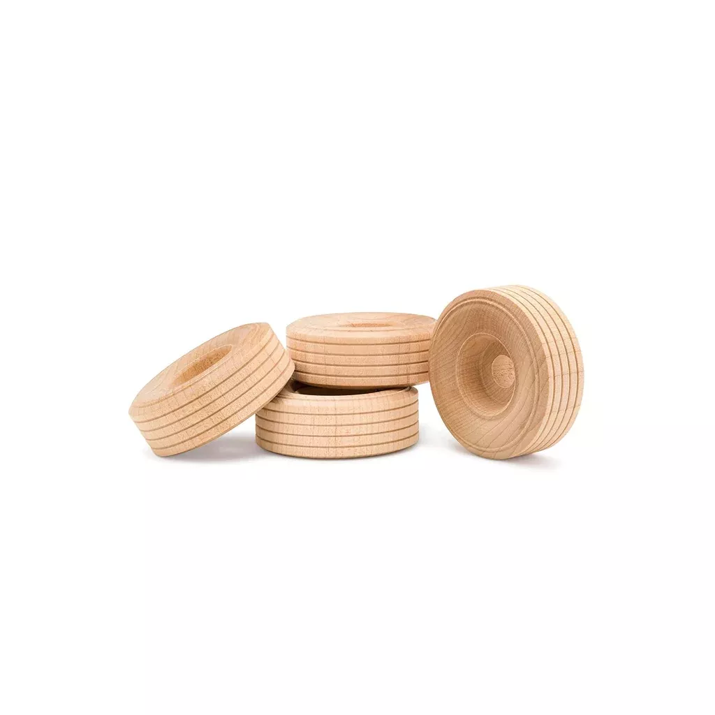 12-pack-mini-wooden-wheels-2-inch-treaded-wheels-diy-car-crafts 12 Pack Mini Wooden Wheels, 2 Inch Treaded Wheels for DIY Car Crafts