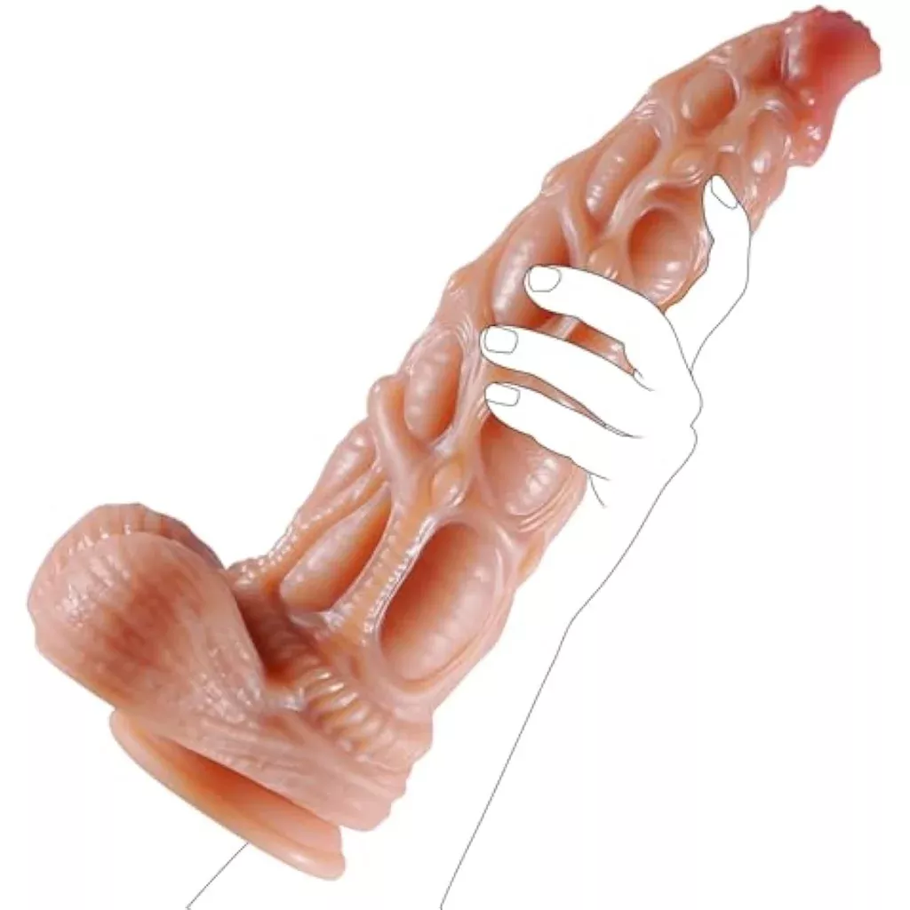 13-6-inch-realistic-girth-huge-thick-dildo-real-skin-dual-density-silicone-monst 13.6 Inch Realistic Girth Huge Thick Dildo, Real Skin Dual Density Silicone Monster Penis With Strong Suction Cup For Hands-Free Play, G-Spot Dildo Anal Sex Toys For Men Women