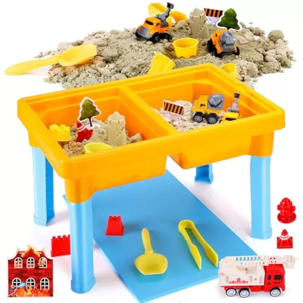 2-in-1-construction-water-sand-table-sensory-play-gift-kids 2 in 1 Construction Water and Sand Table Sensory Play Gift for Kids