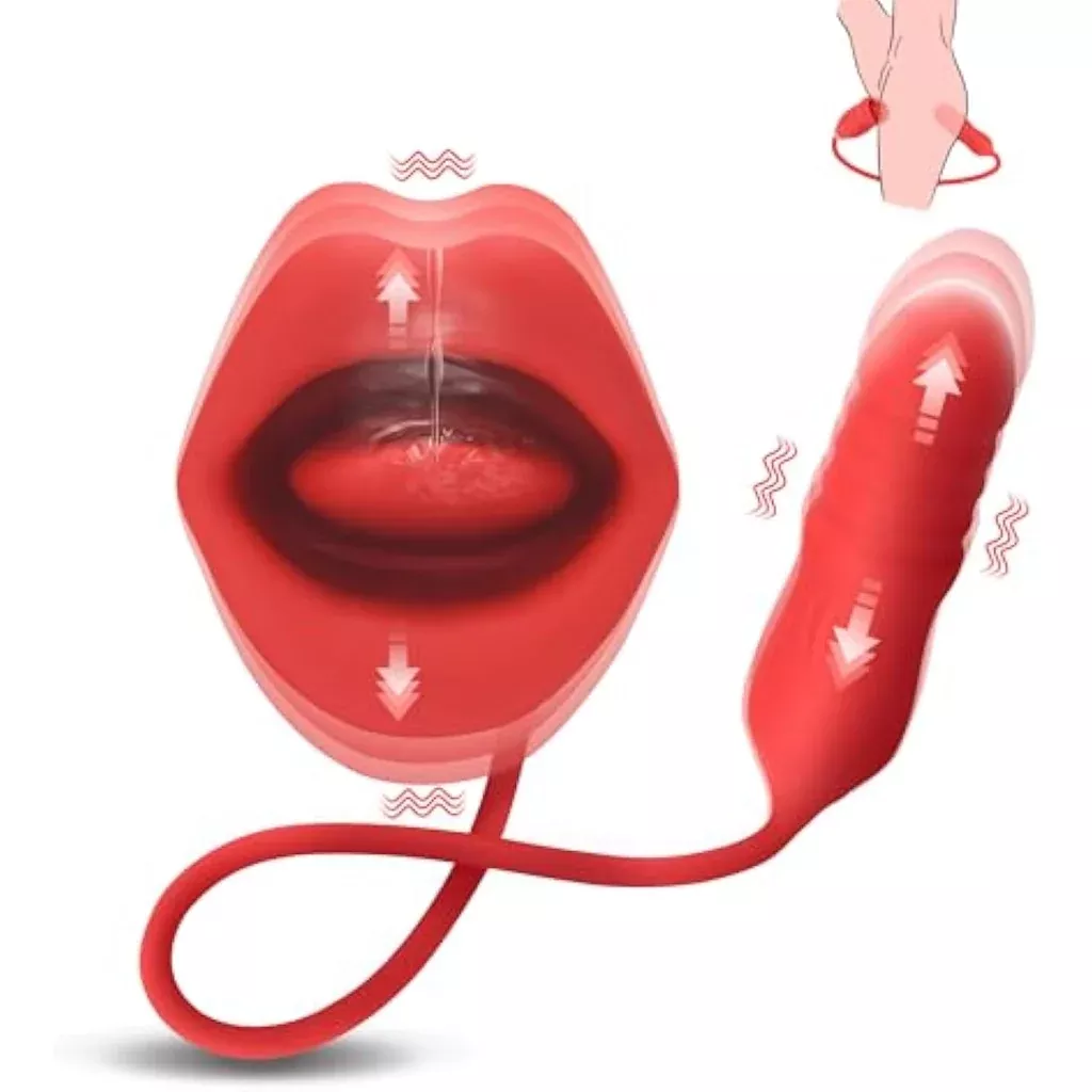 2-in-1-women-sex-toy-sucking-licking-vibrator-thrusting-dildo-woman-thick-lips-s 2 In 1 Women Sex Toy Sucking/Licking Vibrator And Thrusting Dildo For Woman Thick Lips Sucking Flexible Tongue Licking And Dildo Vibrator For Clitoris G-Spot Vagina Nipples Anus Gift For Women
