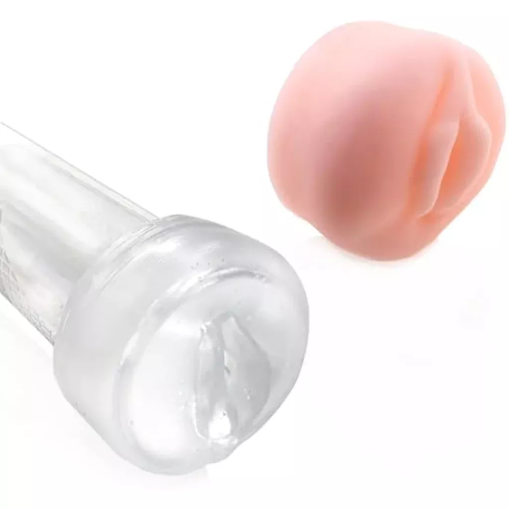 2-piece-extended-men-s-penis-pump-cover-masturbator-sleeve-realistic-vagina-cove 2 Piece Extended Men'S Penis Pump Cover Masturbator Sleeve Realistic Vagina Cover Replacement Seal Cap Large 2.5-Inch Cylindrical Penis Pump Cover For Stronger Erections (Short Pink +Clear)