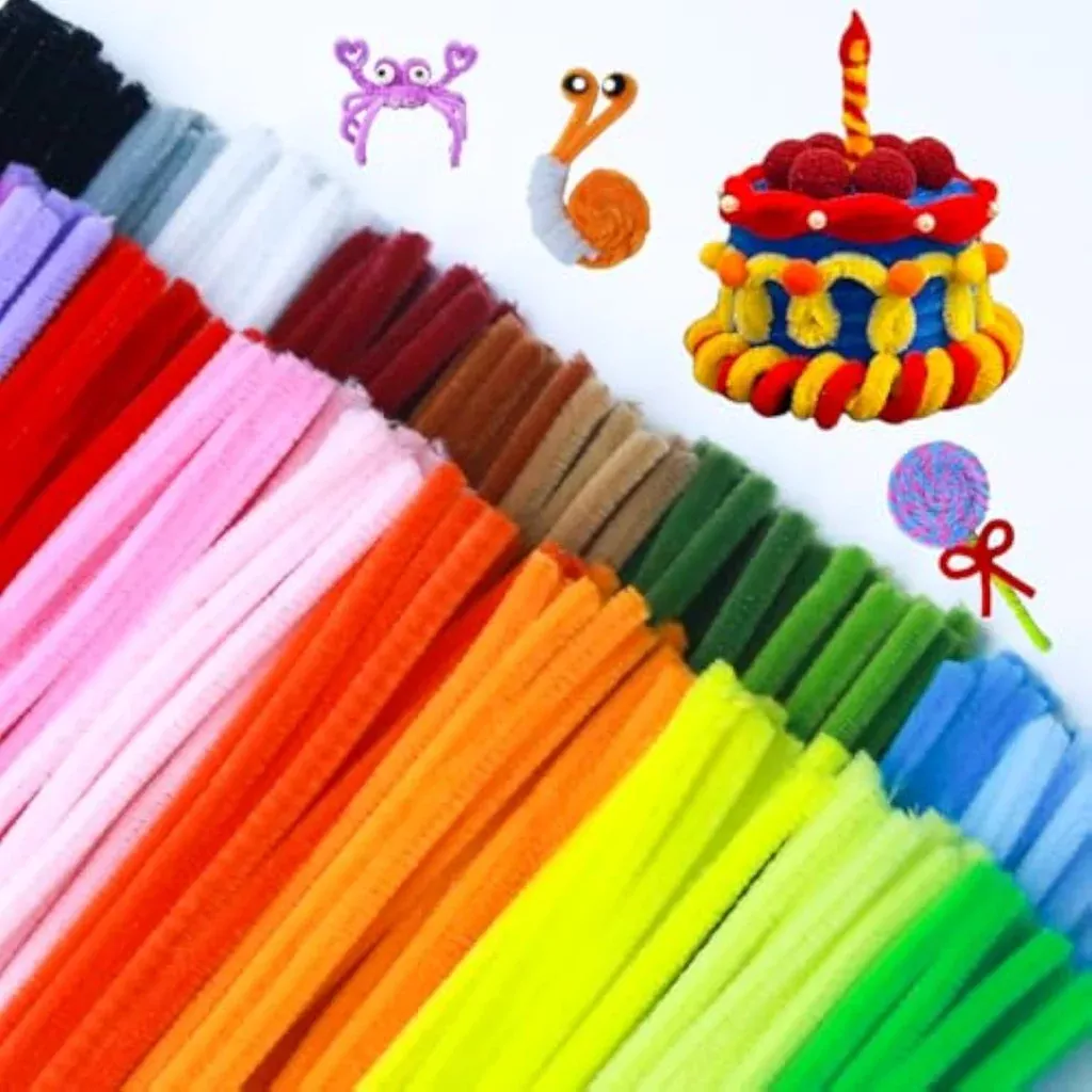 200-pcs-pipe-cleaners-crafts-20-colors-7mm-thick-fuzzy-sticks-kids-diy-projects 200 Pcs Pipe Cleaners for Crafts, 20 Colors, 7mm Thick Fuzzy Sticks for Kids & DIY Projects