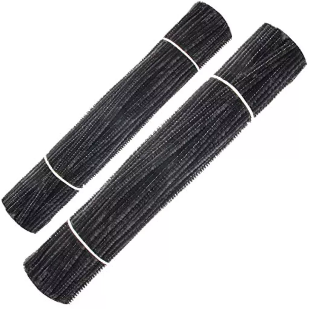 200-pieces-black-chenille-stems-diy-art-craft-decorations-6mm-x-12-inch 200 Pieces Black Chenille Stems for DIY Art and Craft Decorations (6mm x 12 Inch)