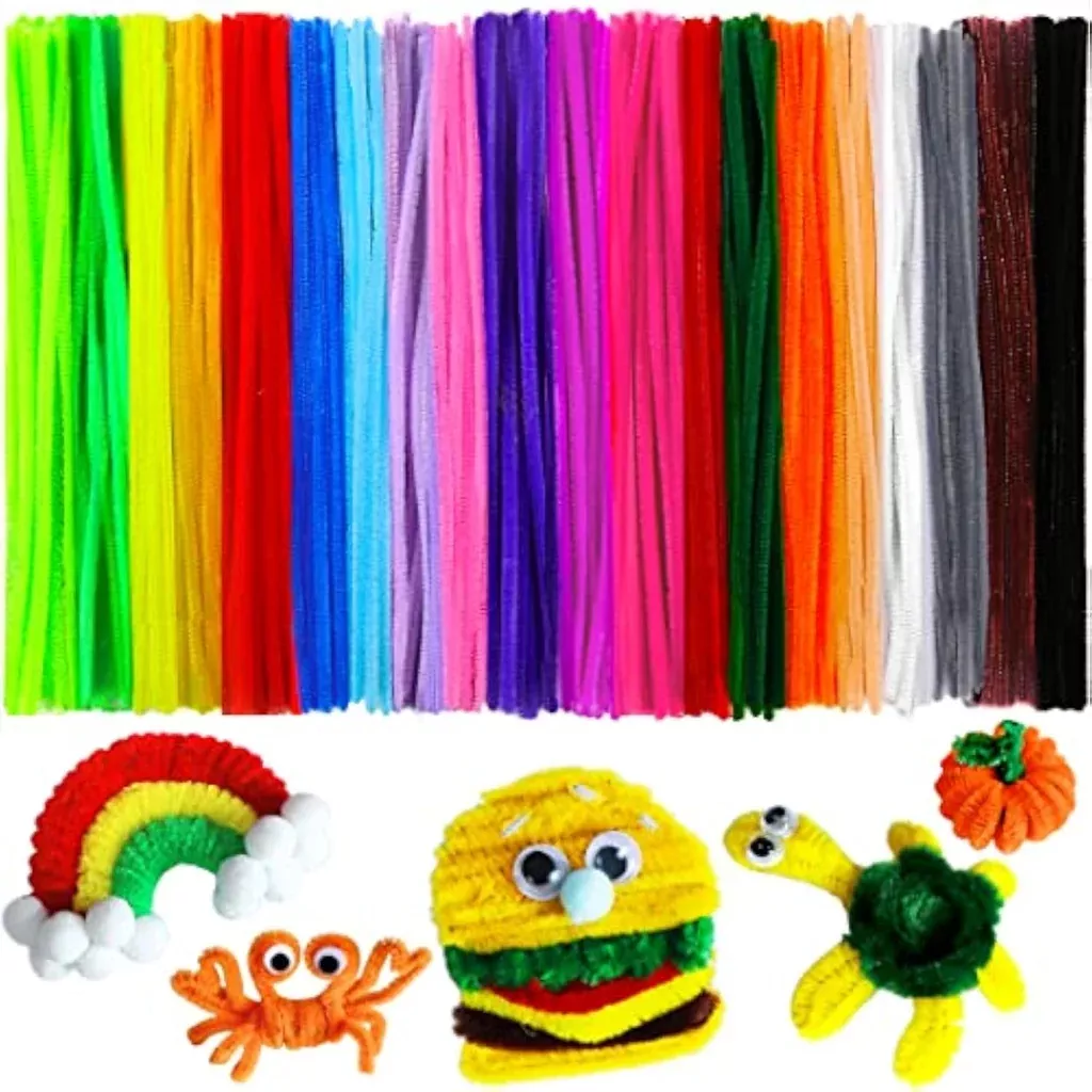 200pcs-20colors-pipe-cleaners-multi-colored-chenille-stems-bulk-arts-crafts-supp 200pcs 20colors Pipe Cleaners Multi-Colored Chenille Stems Bulk Arts and Crafts Supplies