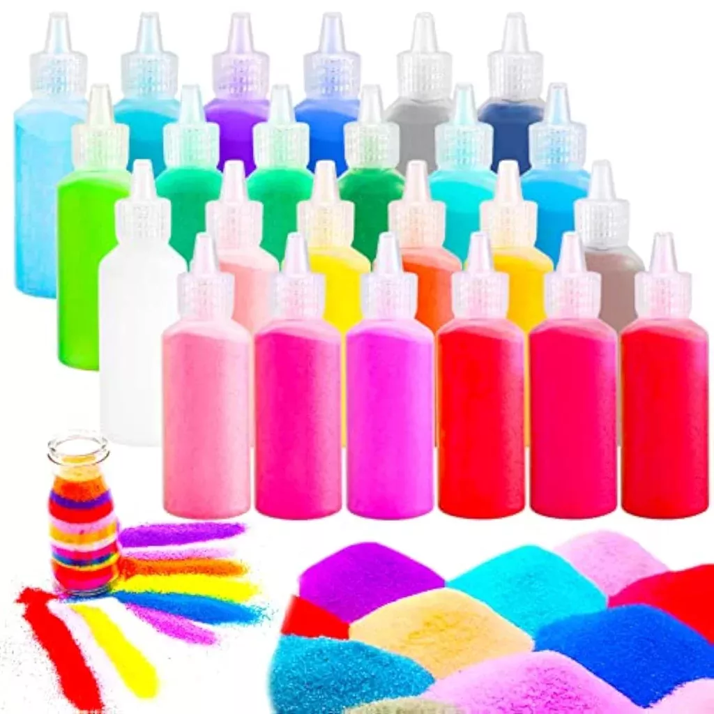 24-pcs-colored-art-sand-kit-1-25-oz-bottles-diy-crafts-wedding-decor 24 Pcs Colored Art Sand Kit, 1.25 oz Bottles for DIY Crafts & Wedding Decor