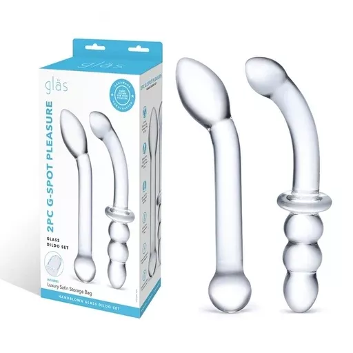 2pc-g-spot-pleasure-glass-dildo-set 2Pc G-Spot Pleasure Glass Dildo Set