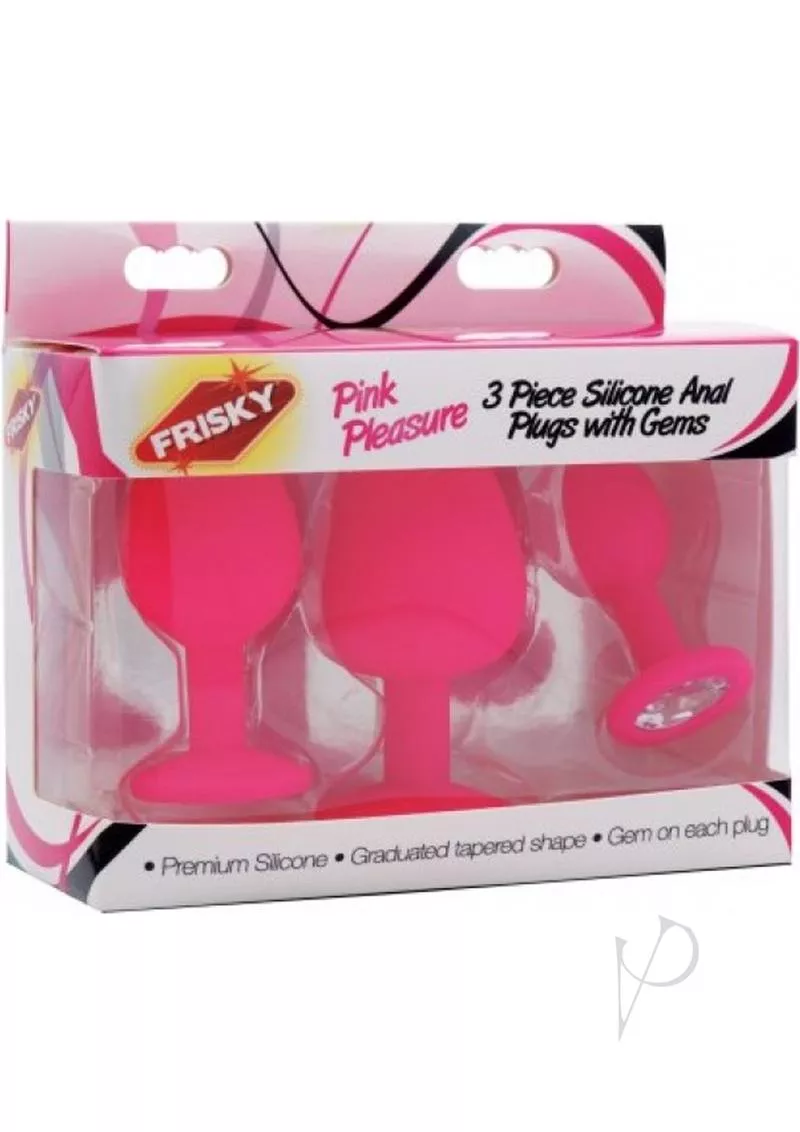 3-piece-jeweled-butt-plug-kit-silicone-pink 3 Piece Jeweled Butt Plug Kit Silicone Pink