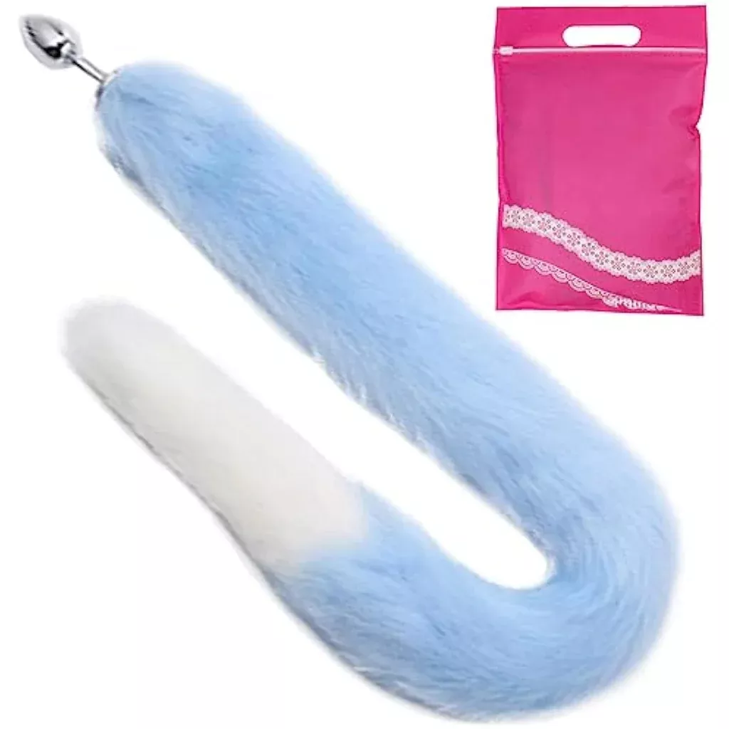 30-3-inch-fox-animal-costume-tail-faux-fur-wolf-butt-tail-long-anal-butt-plug-fo 30.3 Inch Fox Animal Costume Tail Faux Fur Wolf Butt Tail Long Anal Butt Plug Fox Cat Butt Plug Furry Plush Tail Plug Valentines Day Cosplay