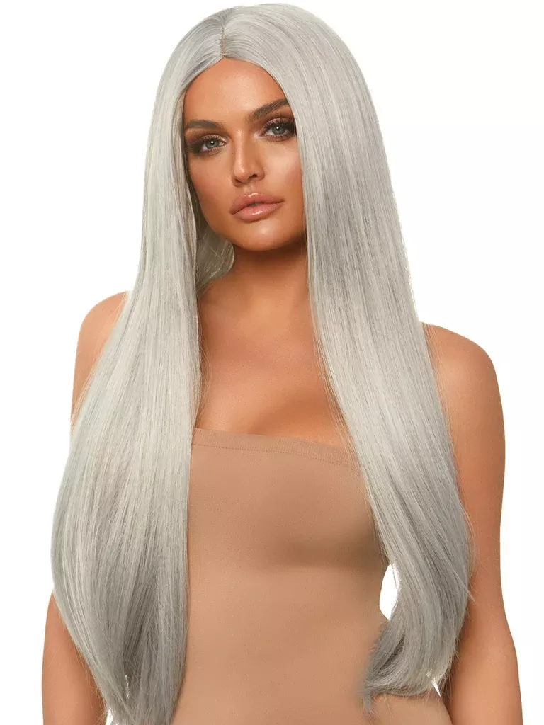 33-long-straight-wig-grey-one-size 33" Long Straight Wig - Grey - One Size