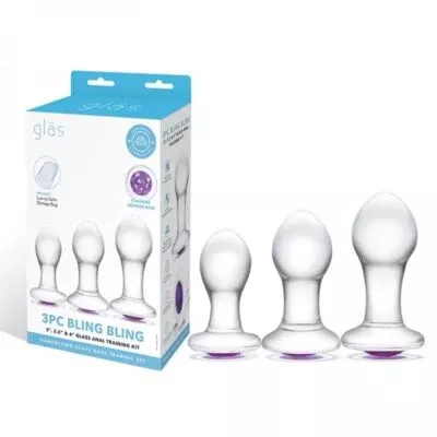 3pc-bling-bling-3-3-5-4-glass-anal-training-set 3PC BLING BLING 3" / 3.5"/ 4" GLASS ANAL TRAINING SET