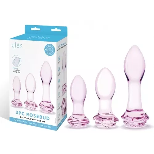 3pc-rosebud-butt-plug-set 3PC Rosebud Butt Plug Set