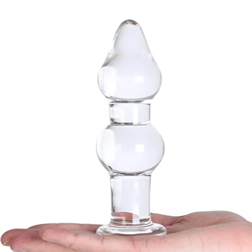 5-9-clear-glass-anal-plug-g-spot-massager-crystal-butt-plug-expander-couples 5.9 Clear Glass Anal Plug G-Spot Massager Crystal Butt Plug Expander for Couples
