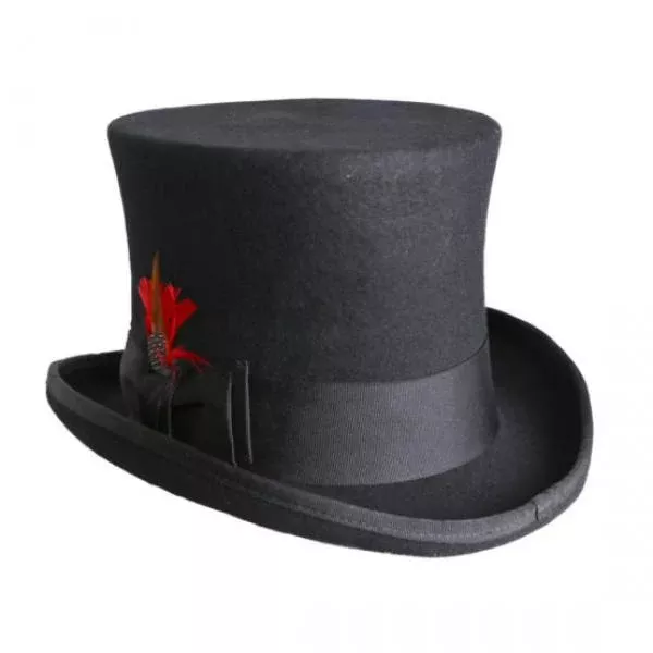 6" Top Hat - 100% Wool Felt - Black - Size