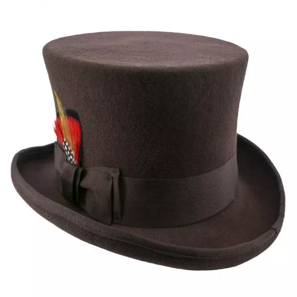 6-top-hat-100-wool-felt-brown-size 6" Top Hat - 100% Wool Felt - Brown - Size