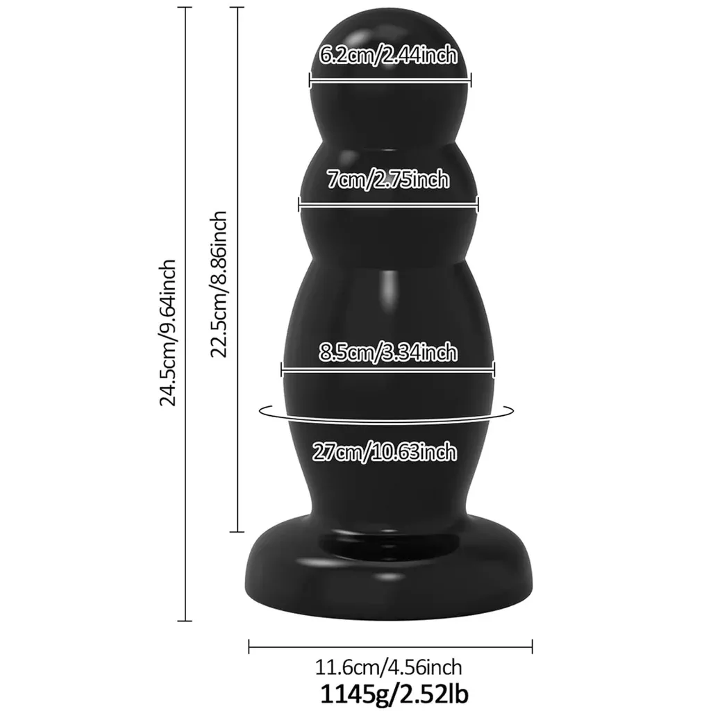 9-64-x-3-34-super-huge-thick-anal-plug-with-powerful-suction-base-knot-dildo-bea 9.64'' X 3.34'' Super Huge Thick Anal Plug With Powerful Suction Base Knot Dildo Beads Anus Opening Trainer Butt Stretcher, Anal G-Spot Sex Toys For Women Men Advanced Players Masters