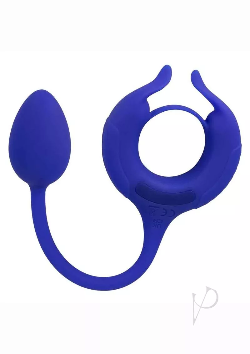 Admiral Butt Plug And Weighted Vibrating Penis Ring Blue