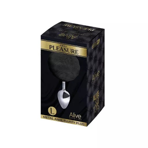 alive-metal-fluffy-plug-black-l Alive Metal Fluffy Plug Black- L