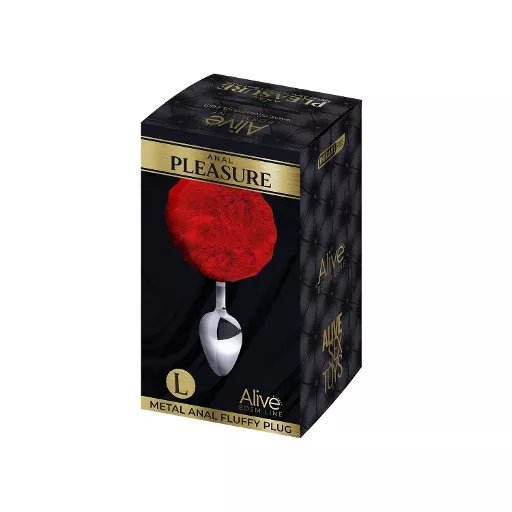 alive-metal-fluffy-plug-red-l Alive Metal Fluffy Plug Red - L