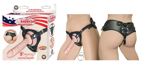all-american-whoppers-5-straight-dong-flesh-universal-harness All American Whoppers 5 Straight Dong Flesh & Universal Harness"