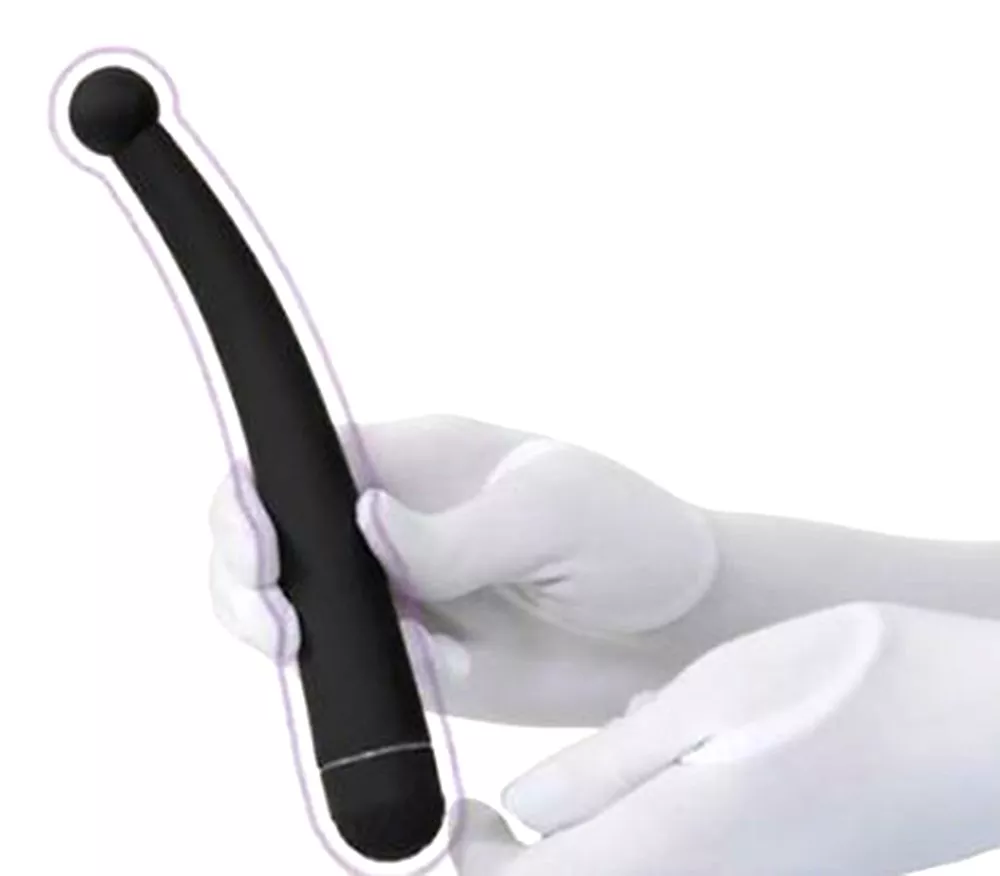 Anal Fantasy Collection Vibrating Curved Prostate Massager Black 6.75 Inch