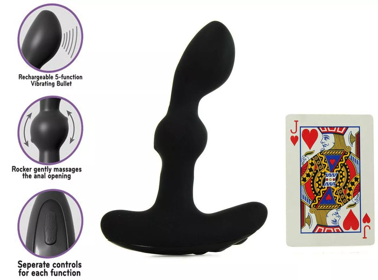 Anal Fantasy Elite Silicone Rechargeable Vibrating P-Spot Prostate Massager Waterproof Black