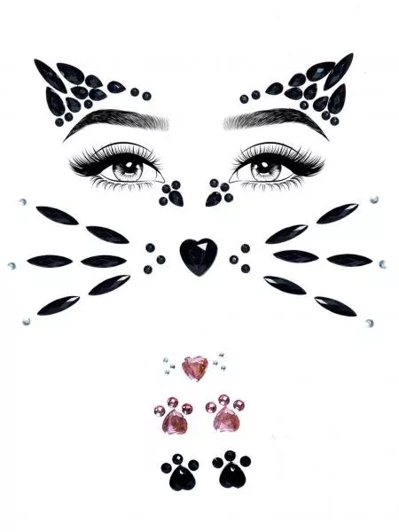 Animal Adhesive Jewels Sticker - Black