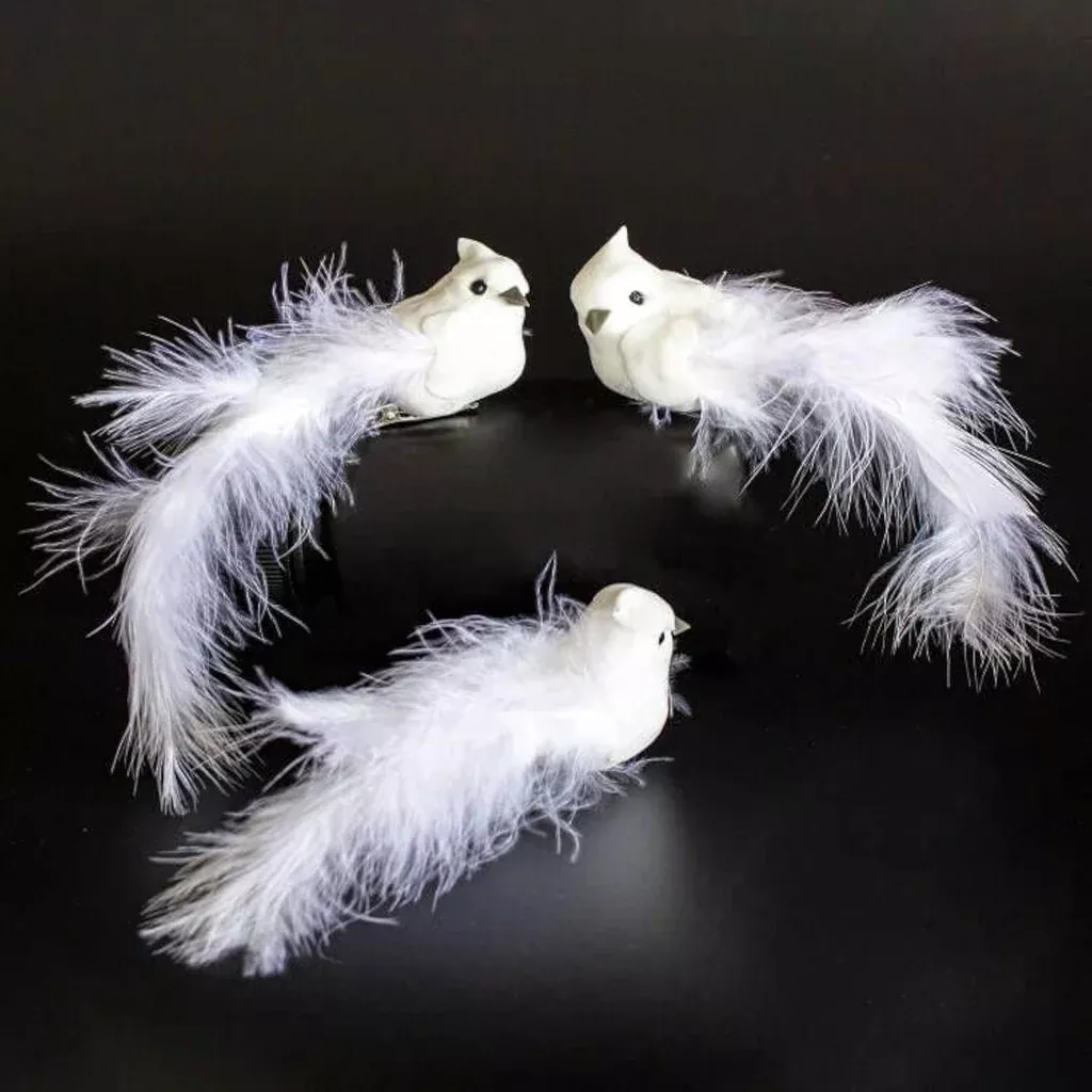 artificial-dove-bird-with-feathers-decorations-set-9-pcs-valentine-s-day-g '-Artificial Dove Bird With Feathers Decorations Set Of 9 Pcs Valentine'S Day G