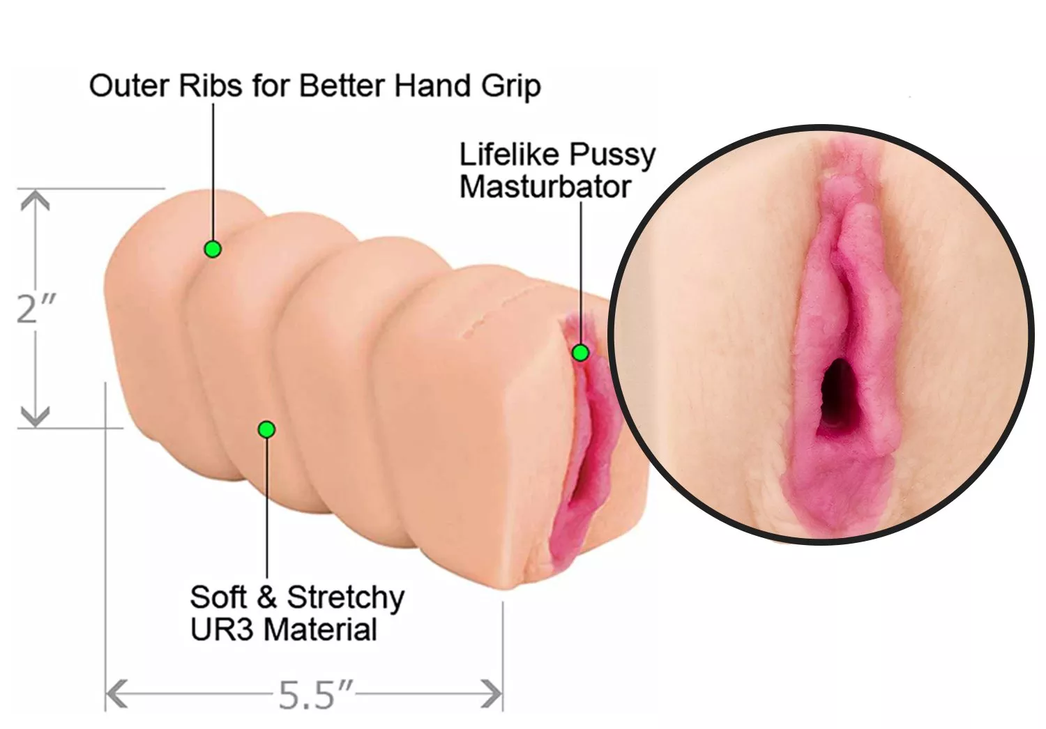 Ashton Moore UR3 Pocket Pussy Masturbator Flesh