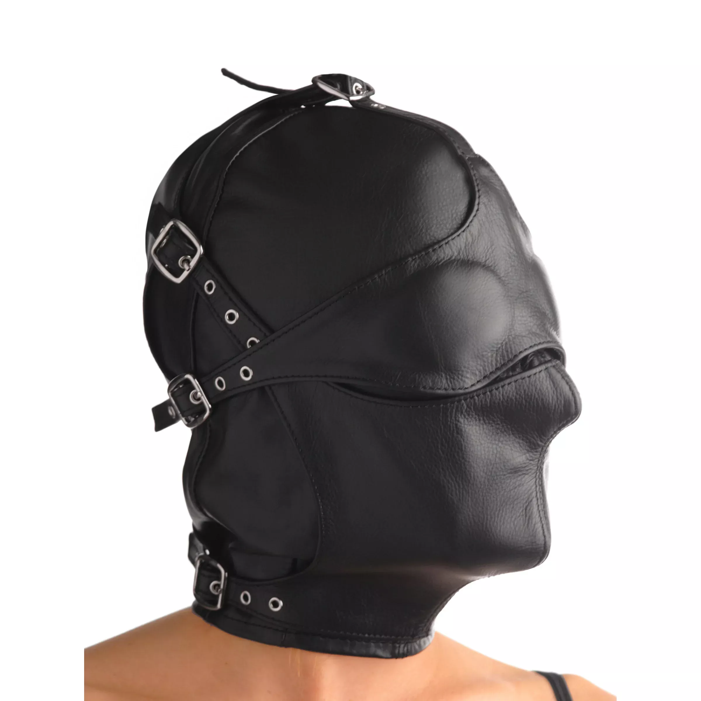 asylum-leather-hood-with-removable-blindfold-muzzle-ml Asylum Leather Hood with Removable Blindfold and Muzzle- ML