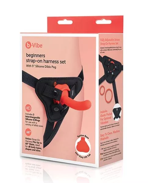b-vibe-beginners-strap-on-harness-set-with-5-in-silicone-dildo-peg B-Vibe Beginners Strap-On Harness Set with 5 in. Silicone Dildo Peg