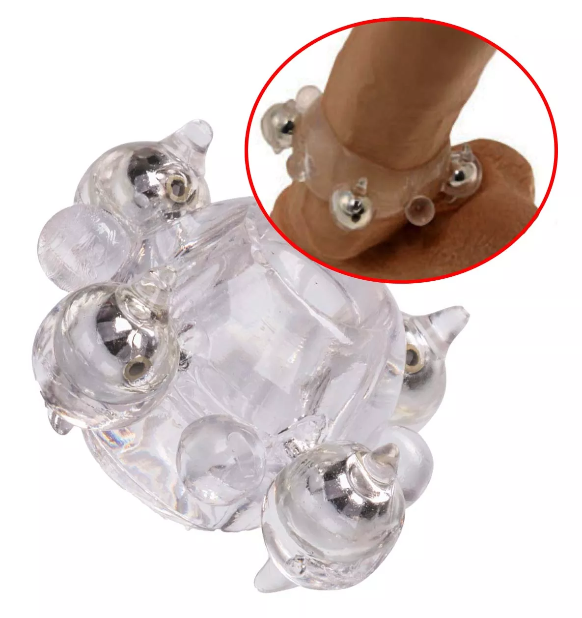 basic-essentials-enhancer-penis-ring-with-beads-clear Basic Essentials Enhancer Penis Ring With Beads Clear