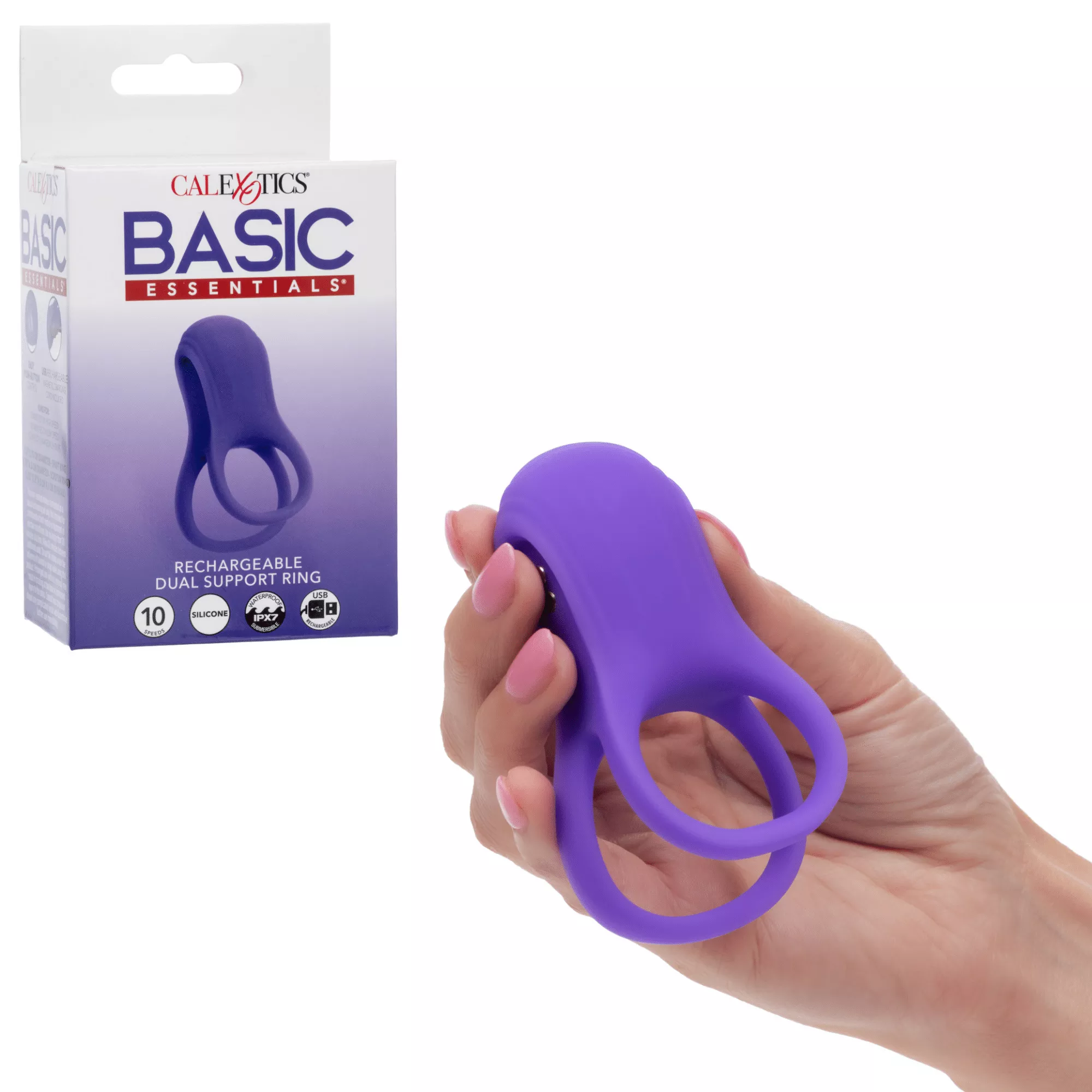 basic-essentials-rechargeable-dual-support-penis-ring Basic Essentials Rechargeable Dual Support Penis Ring