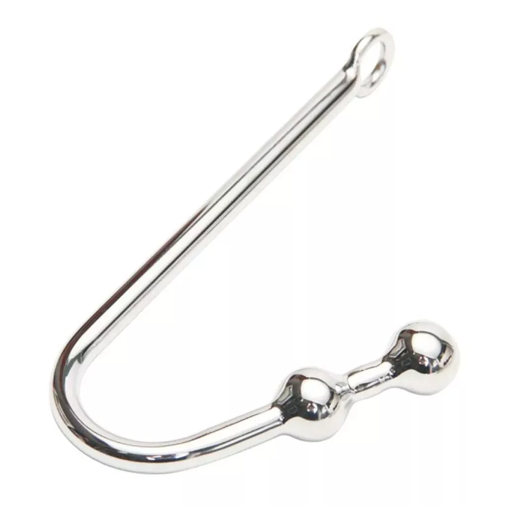 bdsm-metal-anal-hook-butt-plug-with-smooth-ball-anal-plug-sm-restraints-anal-gay Bdsm Metal Anal Hook Butt Plug With Smooth Ball Anal Plug Sm Restraints Anal Gay Sex Toys For Man And Woman Adult Games (Length:9.84 Inch/25 Cm, 2 Balls)