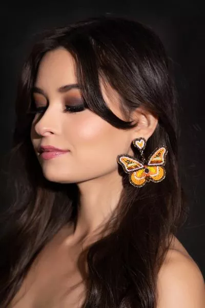 beaded-earring-sunrise-butterfly Beaded Earring - Sunrise Butterfly