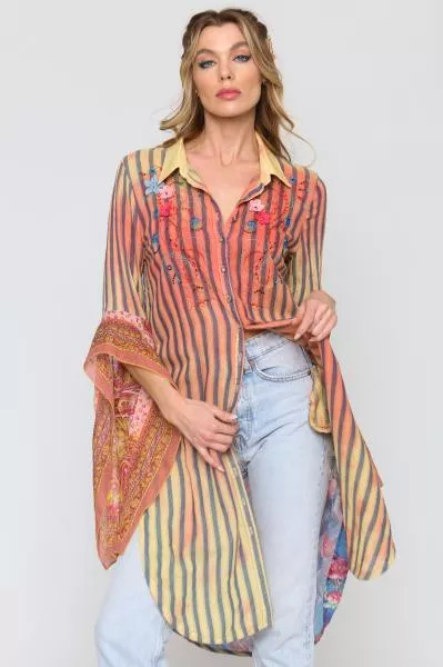 beatriz-shirt-tunic-blue-gold-stripe Beatriz Shirt Tunic - Blue/Gold Stripe -